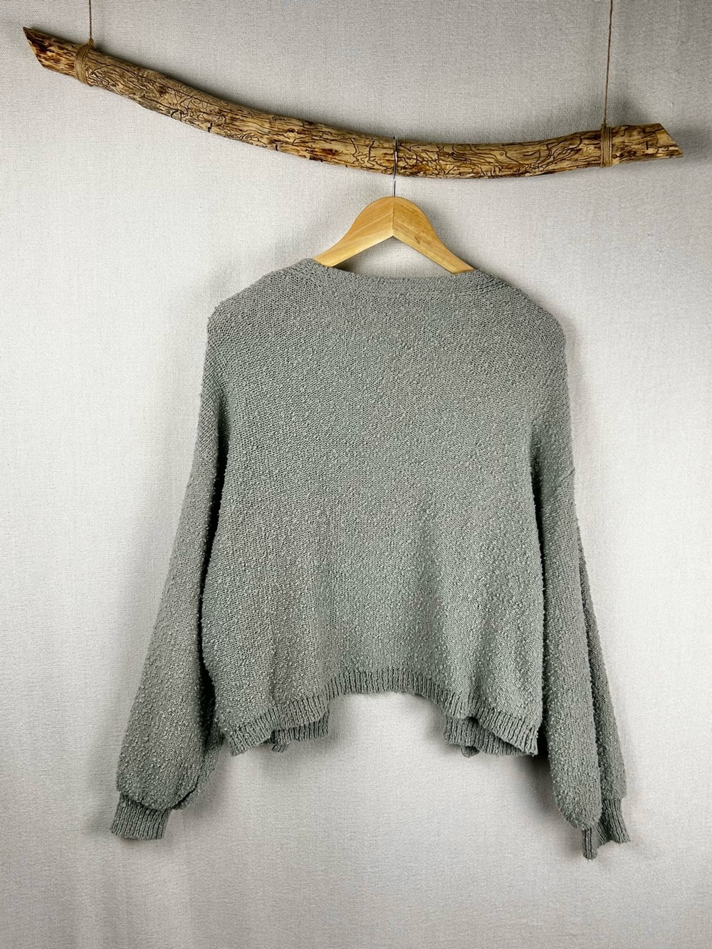 Sincerely Jules Sage Green Textured Cardigan Sweater | Slouchy Cozy Knit Medium - Picture 4 of 8